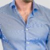 C1RCPR00004 Camisa italiana para hombre Slim Fit de twill y cuello italiano-