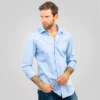 Camisa Corte Italiano Regular Fit Azul Claro-