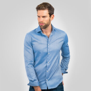 Camisa Corte Italiano Custom Fit Oxford azul