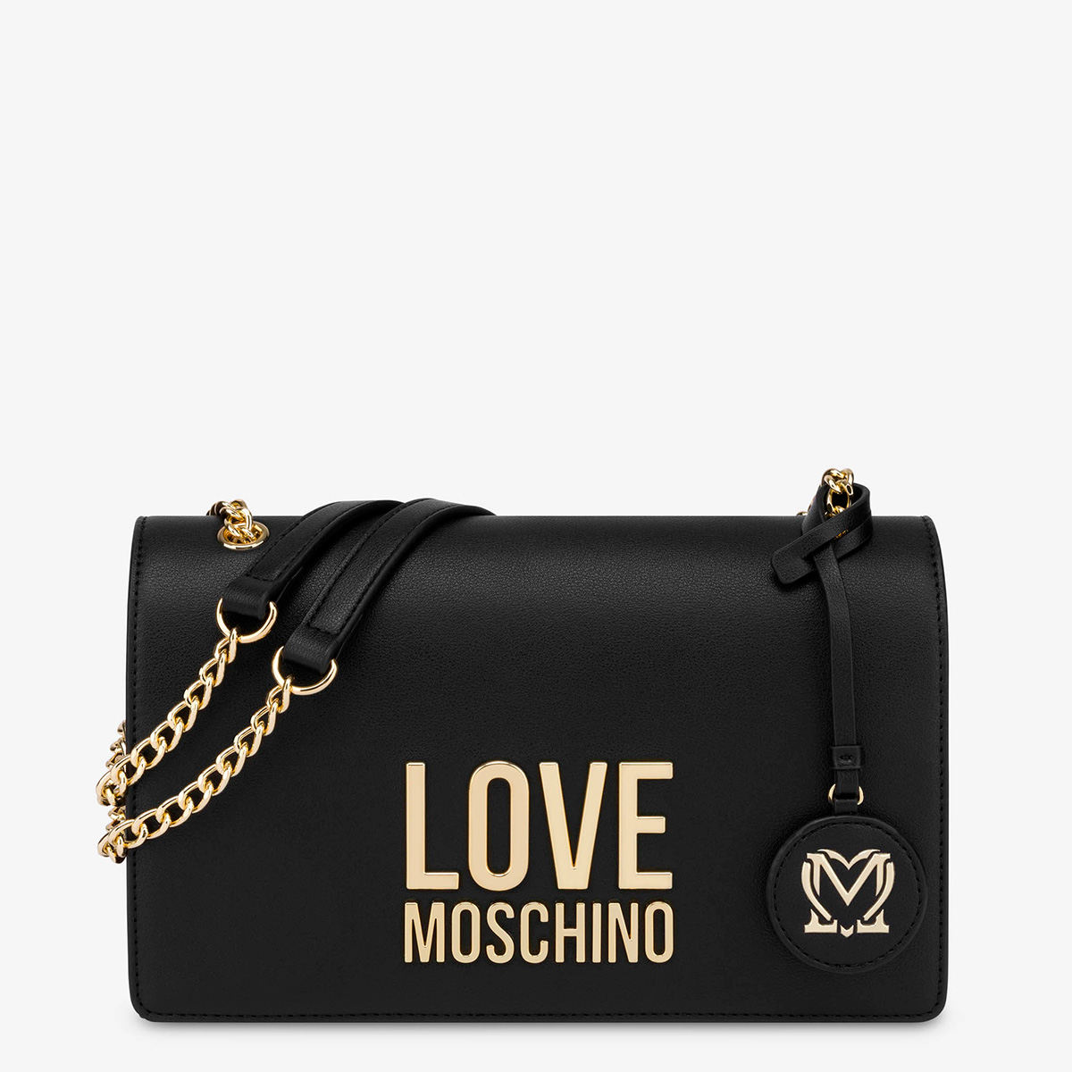 Bolso bandolera con cadena para hombros Love Moschino color negro