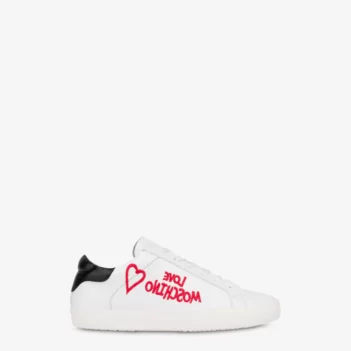Zapatillas deportivas para mujer de piel "Love Moschino" en color blanco"