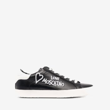 Zapatillas deportivas para mujer de piel "Love Moschino" en color negro