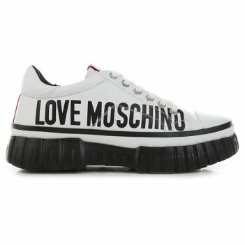 Zapatillas para mujer "Love Moschino" de plataforma alta color blanco.
