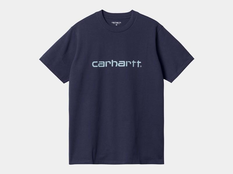 Camiseta estampada Carhartt WIP para hombre color enzian/ misty sky