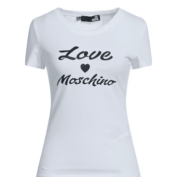 Camiseta Love Moschino para mujer color blanco con letras estampadas