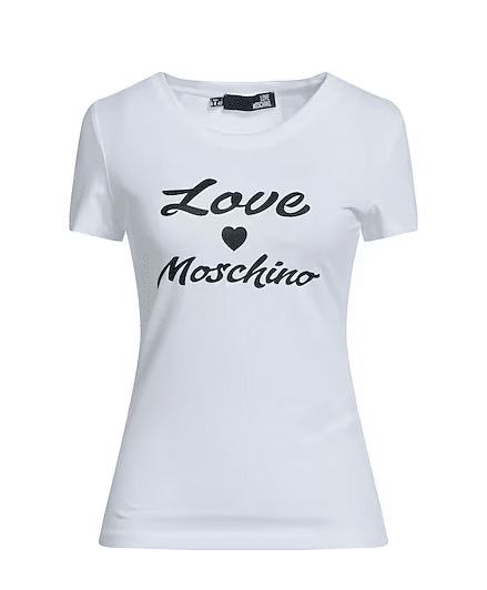 Camiseta Love Moschino para mujer color blanco con letras estampadas